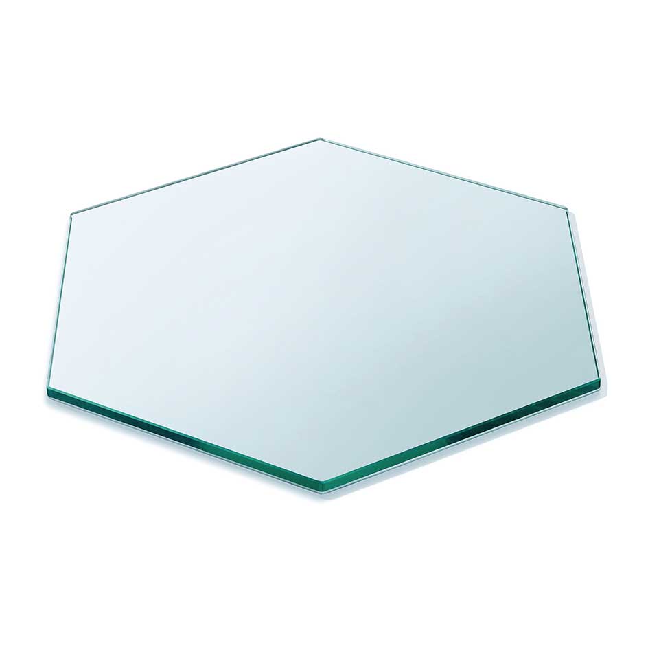 Buy Hexagon Shape Clear Toughened Glass Table top 12mm thickness